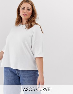 Футболка из вафельного трикотажа ASOS DESIGN Curve-Белый