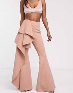 Расклешенные брюки ASOS DESIGN-Бежевый