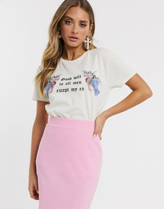 Новогодняя футболка с надписью New Girl Order-Бежевый