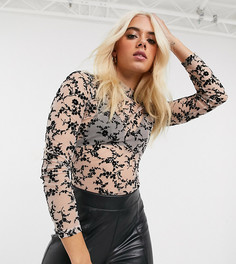 Сетчатый топ с цветочным принтом Topshop Petite-Мульти