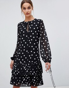 Свободное платье в горошек HUGO-Черный