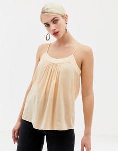 Топ на бретельках Selected-Розовый