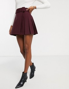 Мини-юбка в стиле килта с ремнем ASOS DESIGN-Красный