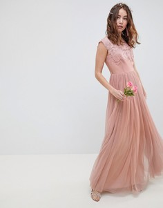 Сетчатое платье макси c вышивкой ASOS DESIGN-Мульти