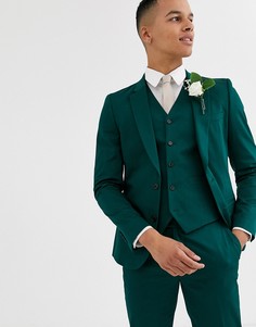 Зеленый приталенный пиджак ASOS DESIGN