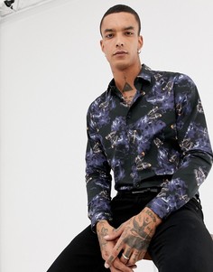 Зауженная рубашка с принтом Devils Advocate-Черный