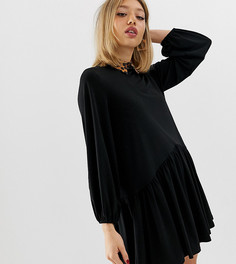 Свободное платье мини с леопардовым принтом ASOS DESIGN Petite-Черный