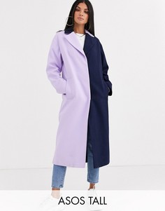 Пальто колор блок ASOS DESIGN Tall-Мульти