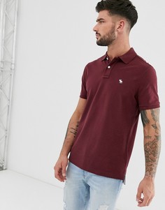 Бордовое поло из ткани пике с логотипом Abercrombie & Fitch-Красный
