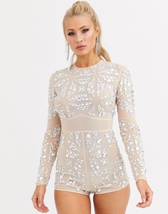 Декорированный комбинезон-шорты ASOS DESIGN-Розовый