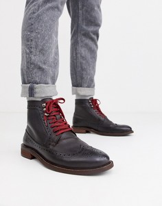 Кожаные коричневые походные ботинки на шнуровке Dune-Коричневый