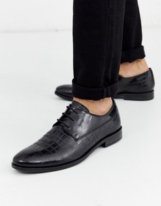 Черные туфли с крокодиловой отделкой и шнуровкой Dune-Черный