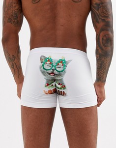 Новогодние боксеры-брифы с фотопринтом ASOS DESIGN-Мульти