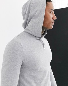 Серый обтягивающий худи ASOS DESIGN