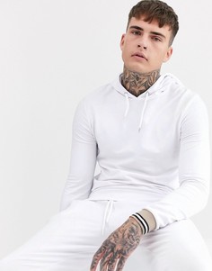Белый обтягивающий худи в полоску от комплекта ASOS DESIGN