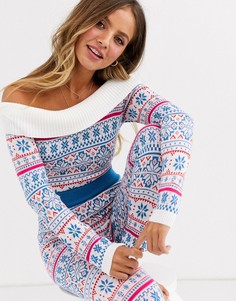 Боди с открытыми плечами и узором Фэйр-Айл ASOS DESIGN-Мульти