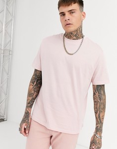Розовая свободная футболка из органического хлопка с круглым вырезом ASOS DESIGN-Розовый