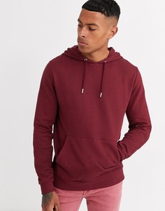 Бордовый худи из органического хлопка ASOS DESIGN-Красный