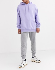 Серые меланжевые суженные джоггеры ASOS DESIGN-Серый