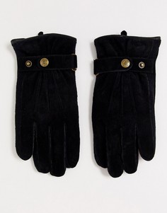 Черные замшевые перчатки Dents Chester-Черный