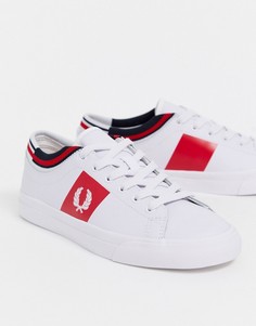 Кожаные кроссовки с отделкой кантом Fred Perry-Белый