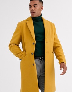 Желтое пальто с добавлением шерсти ASOS DESIGN-Желтый