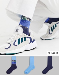 3 пары носков в спортивном стиле с принтом ASOS DESIGN - скидка-Синий