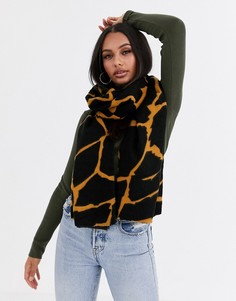 Легкий длинный шарф с жирафовым принтом ASOS DESIGN-Мульти