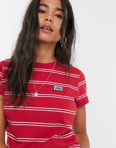Футболка в красную и белую полоску Vans-Красный