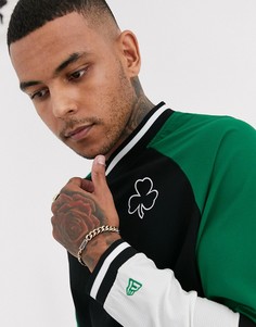Трикотажный лонгслив в стиле колор блок New Era NBA Boston Celtics-Белый