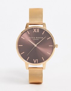 Часы с сетчатым ремешком цвета розового золота Olivia Burton OB16BD86-Золотой