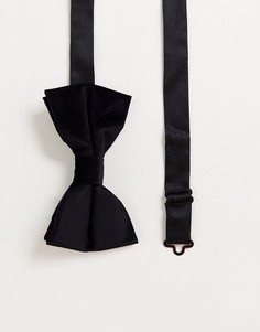 Черный бархатный галстук-бабочка ASOS DESIGN