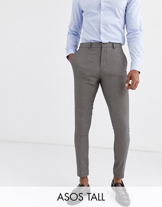 Светло-коричневые фактурные брюки скинни ASOS DESIGN Tall-Светло-коричневый