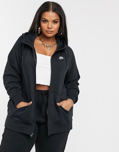 Худи черного цвета на молнии Nike Plus-Черный