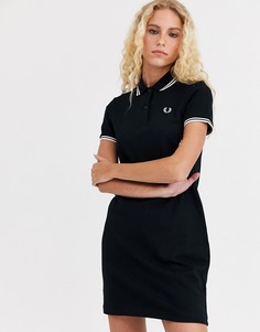 Платье-поло с контрастной отделкой Fred Perry-Черный