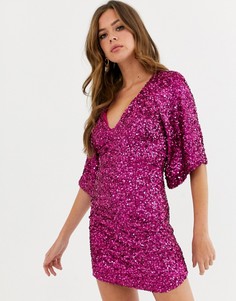 Платье с пайетками Free People Siren-Розовый