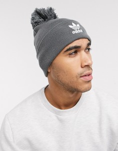 Серая шапка-бини с помпоном adidas Originals-Серый