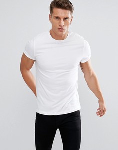 Белая футболка с отворотами на рукавах ASOS DESIGN-Белый