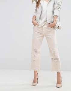 Прямые укороченные джинсы с завышенной талией и необработанным краем J Brand Ivy-Розовый