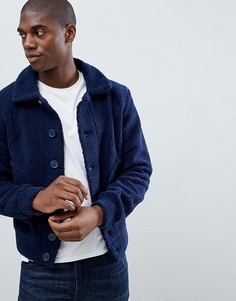 Куртка из искусственной цигейки Another Influence-Темно-синий