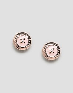 Эмалированные серьги-пуговицы Ted Baker-Золотой