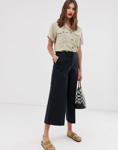 Темно-синие брюки с широкими штанинами ASOS DESIGN-Синий