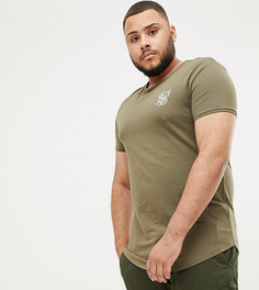Футболка хаки с короткими рукавами SikSilk эксклюзивно для ASOS-Зеленый