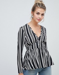 Блузка в полоску Influence-Черный