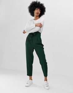 Суженные книзу брюки с завышенной талией ASOS DESIGN-Зеленый