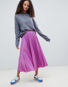 Длинная плиссированная юбка миди ASOS DESIGN-Мульти