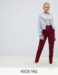 Брюки-сигареты с завышенной талией ASOS DESIGN Tall mix & match-Красный