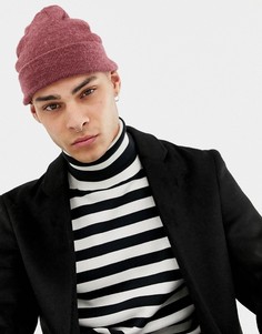 Темно-бордовая шапка-бини ASOS DESIGN-Красный