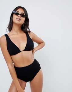 Комбинируемые черные плавки бикини с завышенной талией ASOS DESIGN-Черный