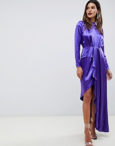Мягкое асимметричное коктейльное платье ASOS EDITION-Фиолетовый